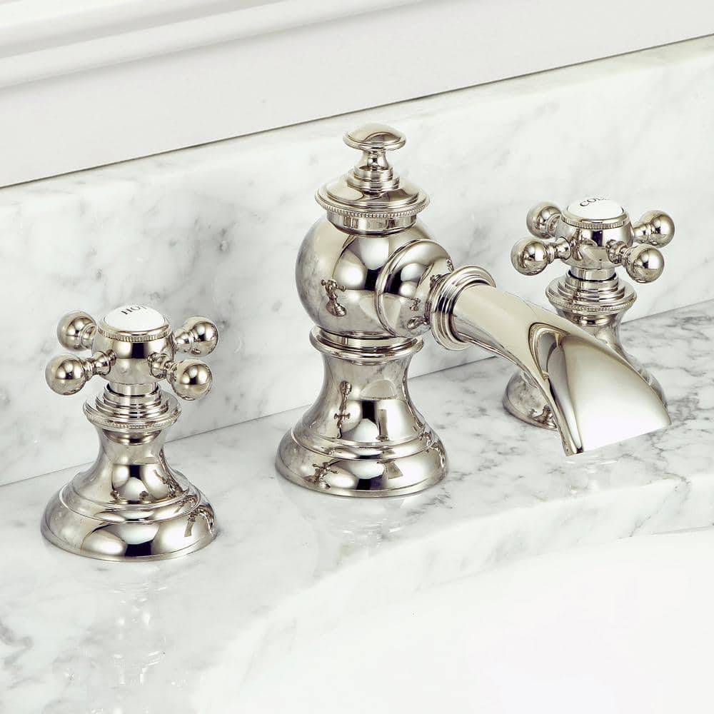 Elegant Polished Nickel Widespread Bathroom Faucet