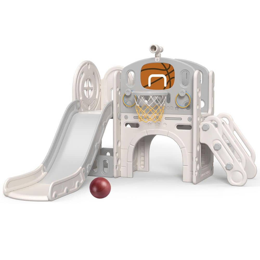 9-in-1 Toddler Slide Playset-Ring Toss, Basketball Hoop & Telescope for Kids 1-3, Indoor/Outdoor Playground price history on PriceWatchPro