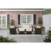 StyleWell Sharon Hill 5-Piece Wicker Patio Conversation with Almond  Biscotti Cushions DE228565758 - The Home Depot