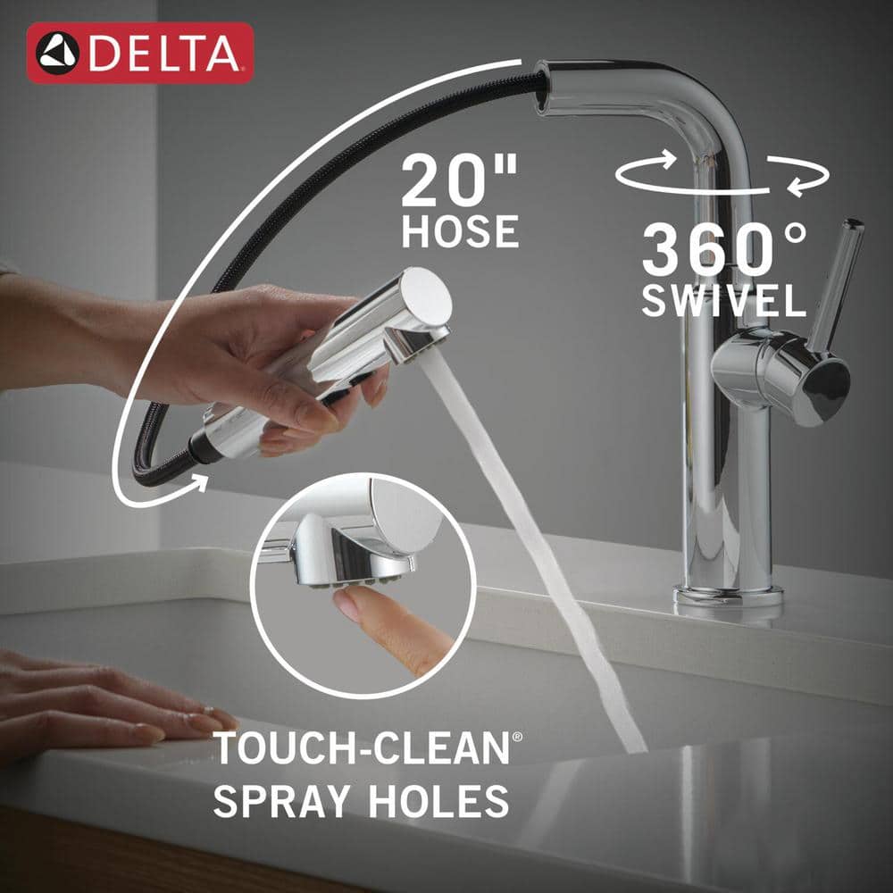 Daneri Chrome Pull-Out Sprayer Kitchen Faucet with Lever Handle