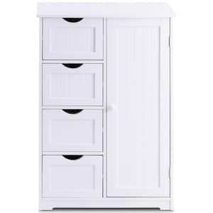 White Wooden 4-Drawer Bathroom Cabinet Storage