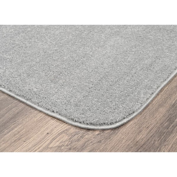 Gramercy Silver Solid Plush Rectangle 3 Piece (No Lid) Bath Rug Set