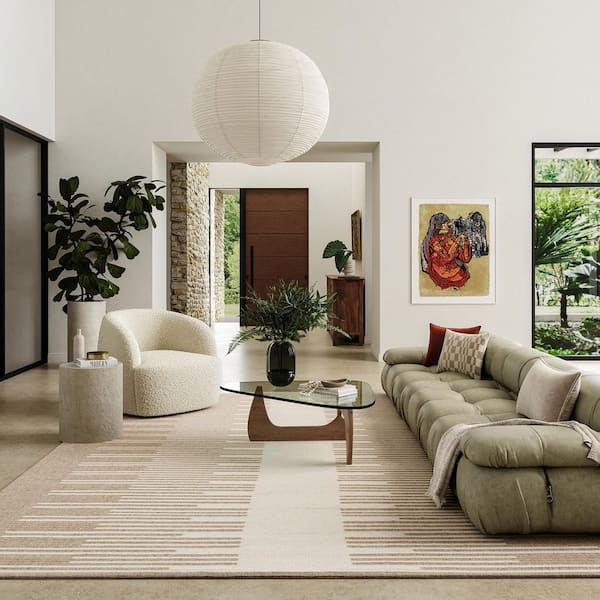 Drift Reversible Wool Natural 5 ft. x 8 ft. Indoor/Outdoor Patio Area Rug