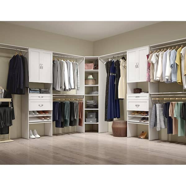 ClosetMaid Style+ White Hanging Wood Closet Corner System with (2) 16.97  in. W Towers, 2 Corner Shelves and 2 Corner Rods 10000-02176 - The Home  Depot
