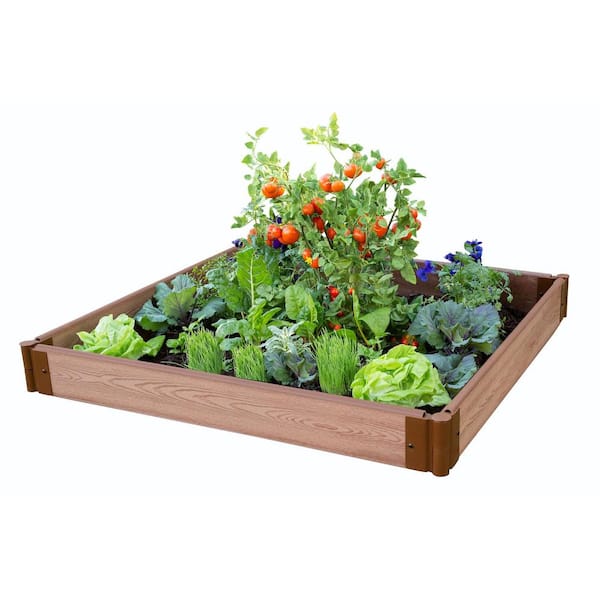 Frame It All Classic Sienna Raised Garden Bed 4' x 4' x 5.5" - 1" profile