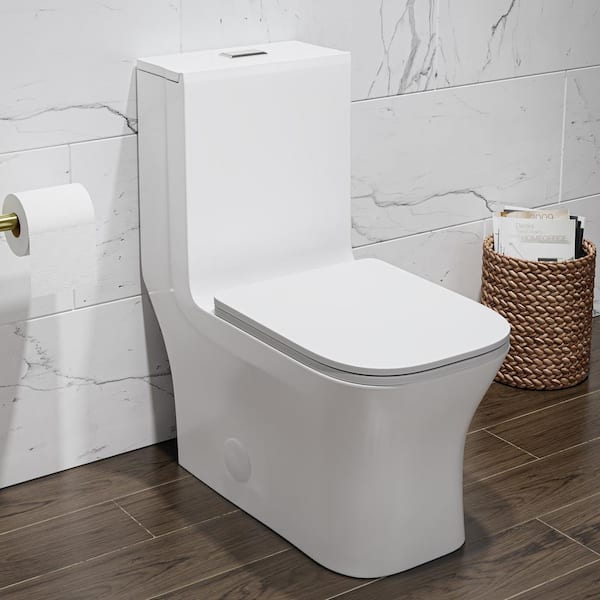 Swiss Madison Concorde 1-Piece Square Toilet Dual Flush 1.1/1.6 GPF in Matte White