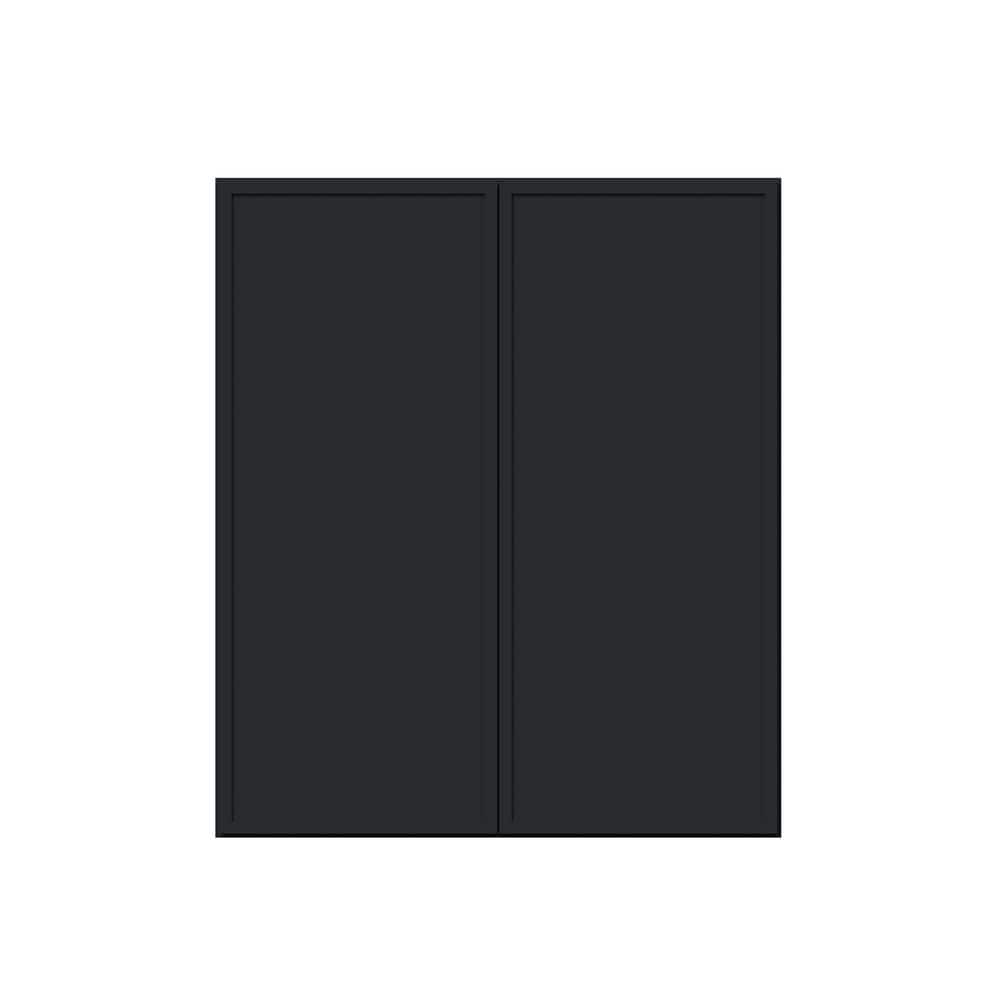 36 in. W x 12 in. D x 42 in. H RTA Solid Wood Frame Shaker Wall Kitchen Cabinet in Ebony Black price history on PriceWatchPro