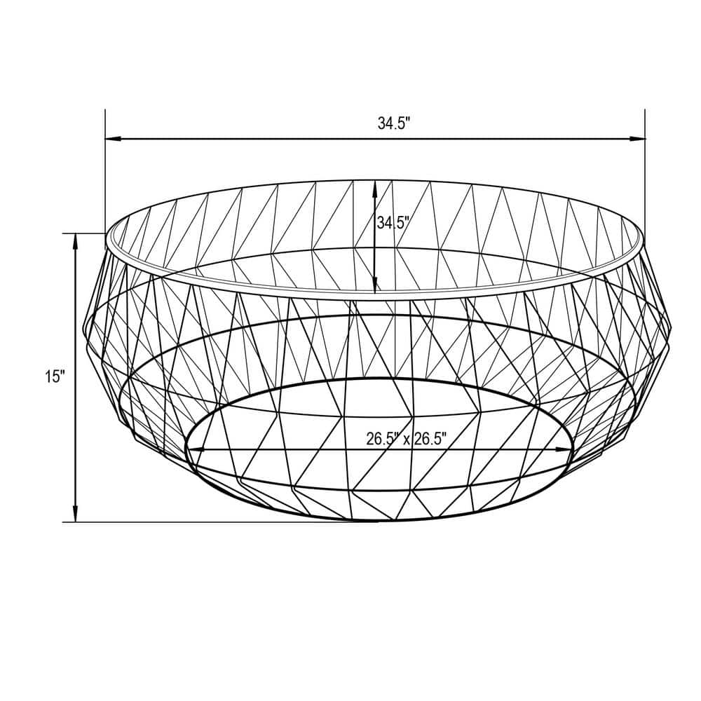 White Round Glass Top Coffee Table with Metal Base