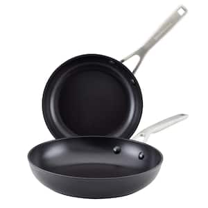 Hard-Anodized Induction 8 .25 and 10 in. Aluminum Nonstick Frying Pan Set Matte Black