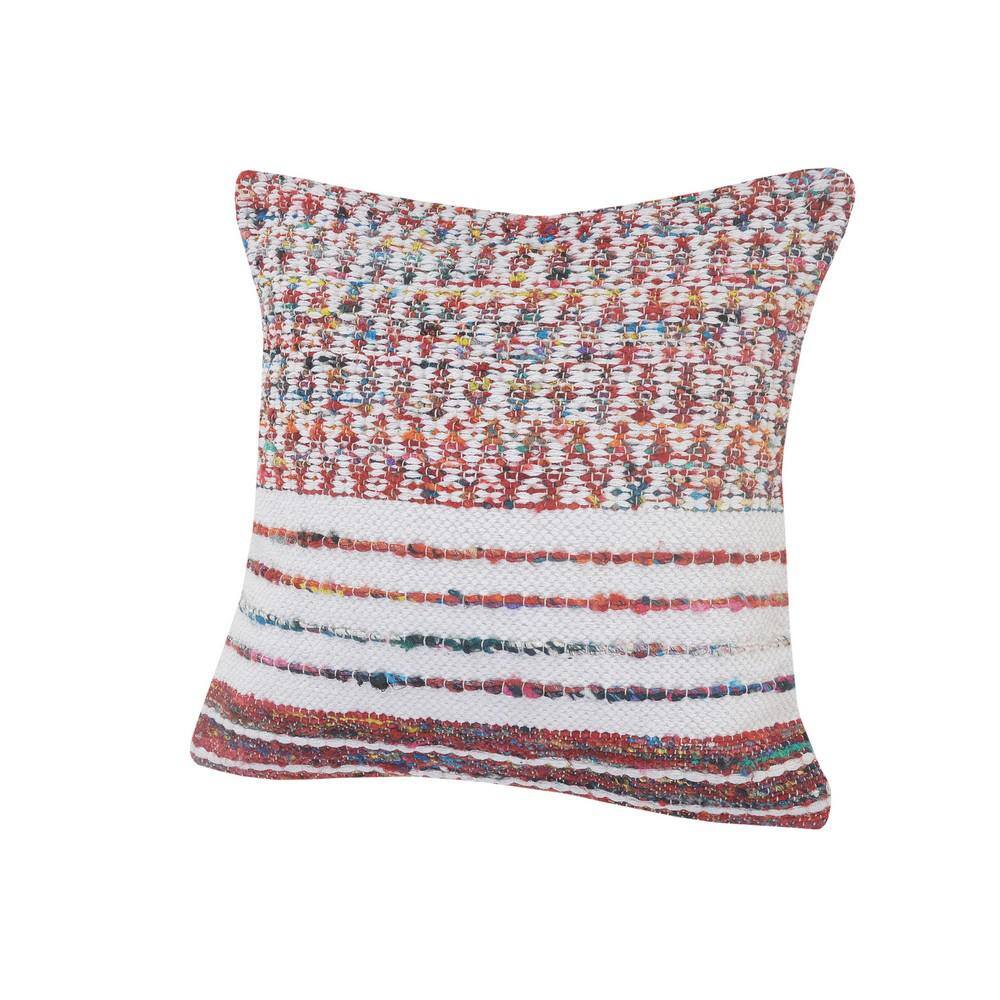 Colorful Geometric Patterned Cotton Square Throw Pillow, 20"