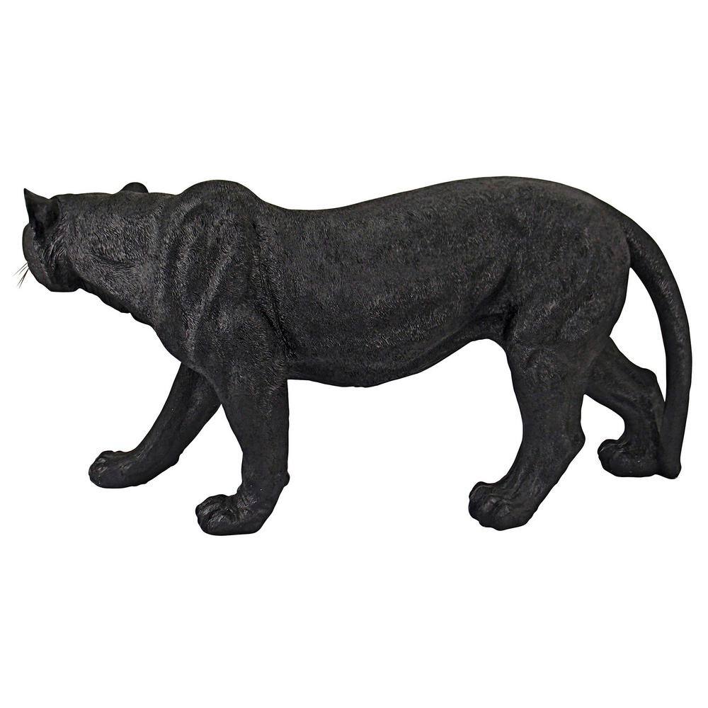 Large Black Resin Panther Garden Statue