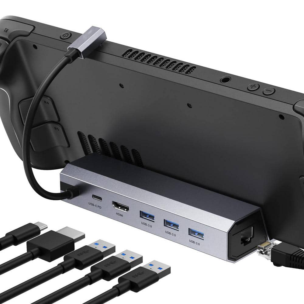 6-in-1 Steam Docking Station with HDMI 4K@60Hz, Gigabit Ethernet, 3 USB-A 3.0 & 100W Charge for ROG Ally/Legion Go/MSI price history on PriceWatchPro