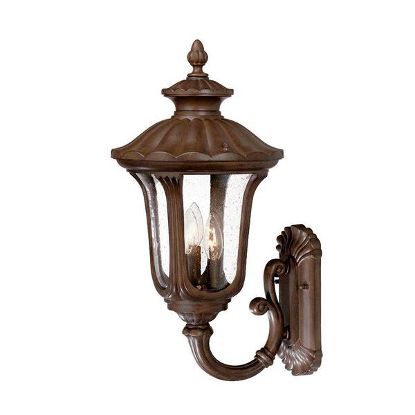 Acclaim Lighting Augusta Collection 3-Light Burled Walnut Outdoor Wall-Mount Sconce Sconce