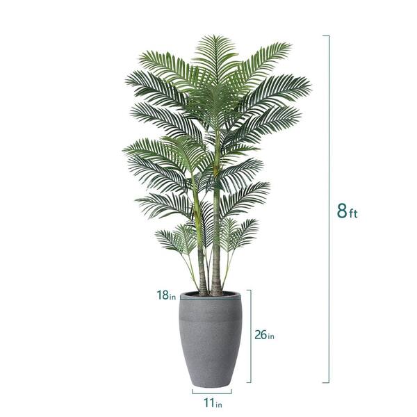 DR.Planzen 8 ft. uv Resistant Artificial Palm Tree With Grey
