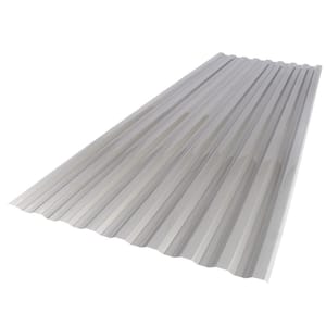 26 in. x 6 ft. Corrugated Polycarbonate Roof Panel in Solar Control Silver