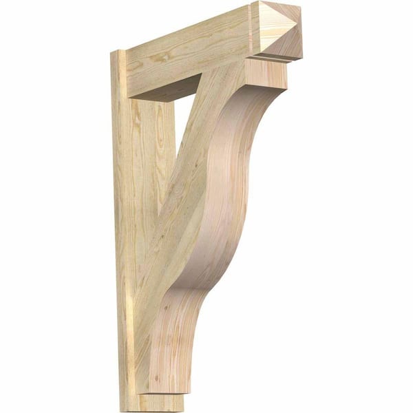 Ekena Millwork 8 in. x 44 in. x 32 in. Douglas Fir Fuston Arts and Crafts Rough Sawn Outlooker