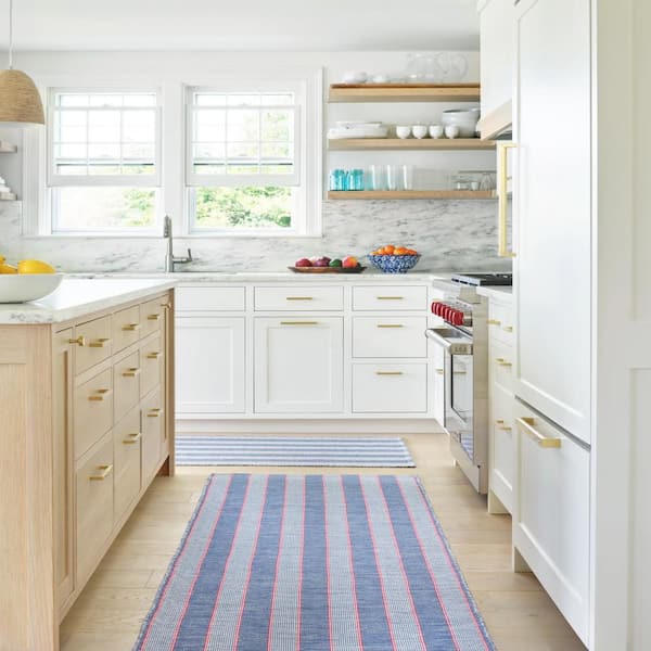 Hillsgrove Stripe Handwoven Cotton Denim 3 ft. x 8 ft. Indoor Runner Rug