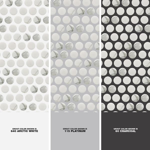 Reviews for MSI Penny Round Carrara White  in. x  in. Matte  Porcelain Mesh-Mounted Mosaic Tile ( sq. ft./Each) | Pg 1 - The Home  Depot