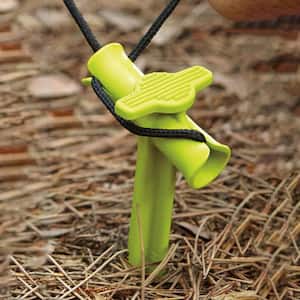 9 in. Anchoring Stake Kit with Straps for Staking Trees, Camping Tents, Hunting Blinds and Tarps (3-Pack)