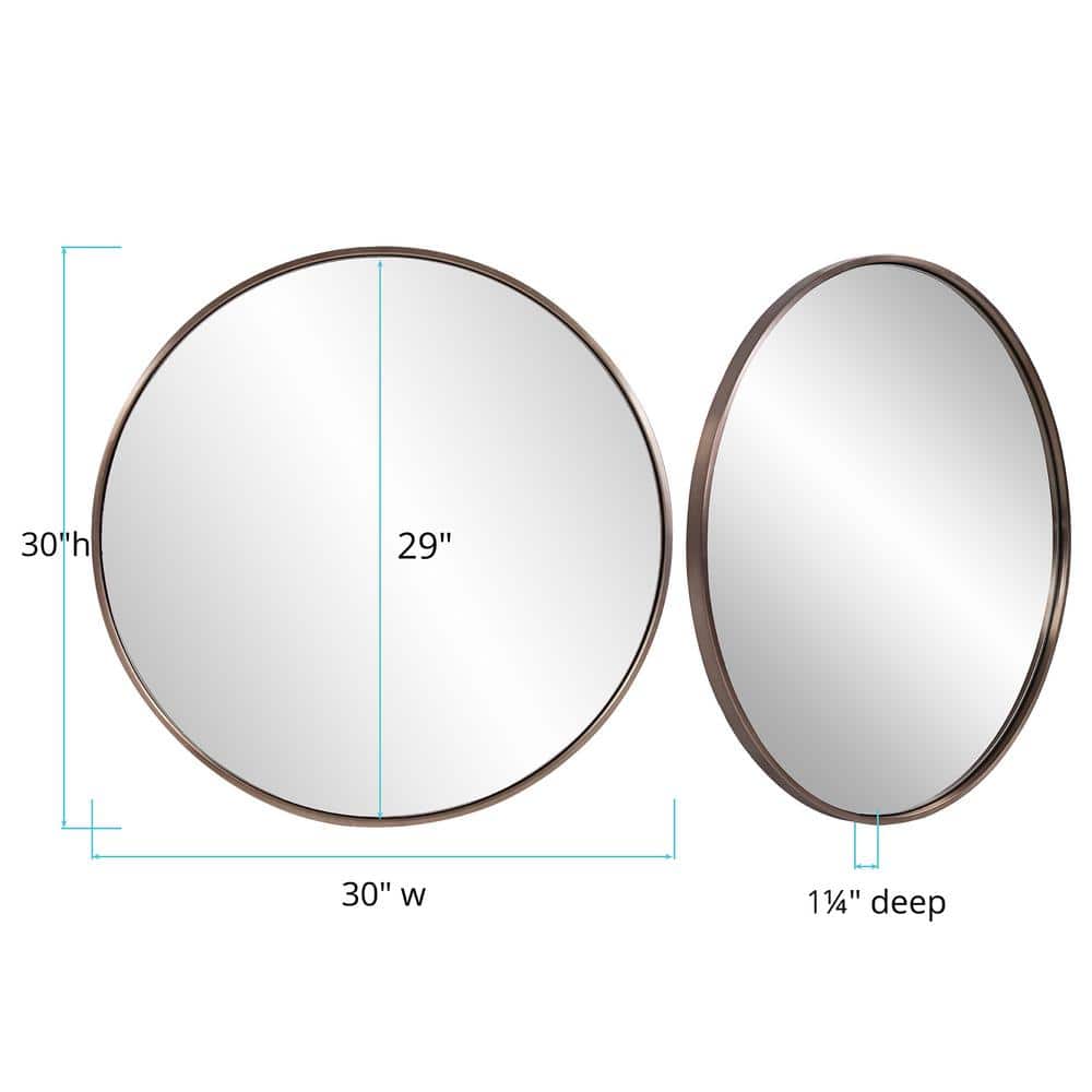 Copenhagen Sleek Brushed Brass Round Vanity Mirror