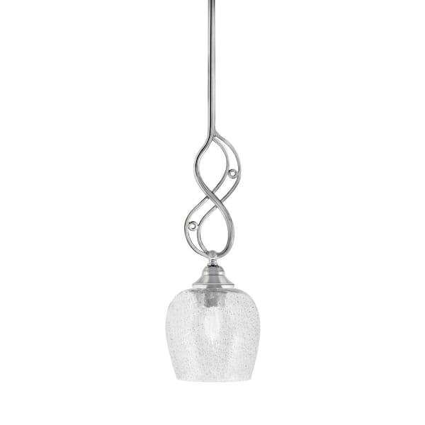 Unbranded Revell 100-Watt 1-Light Chrome Stem Mini Pendant Light with Smoke Bubble Glass Shade and Light Bulb Not Included