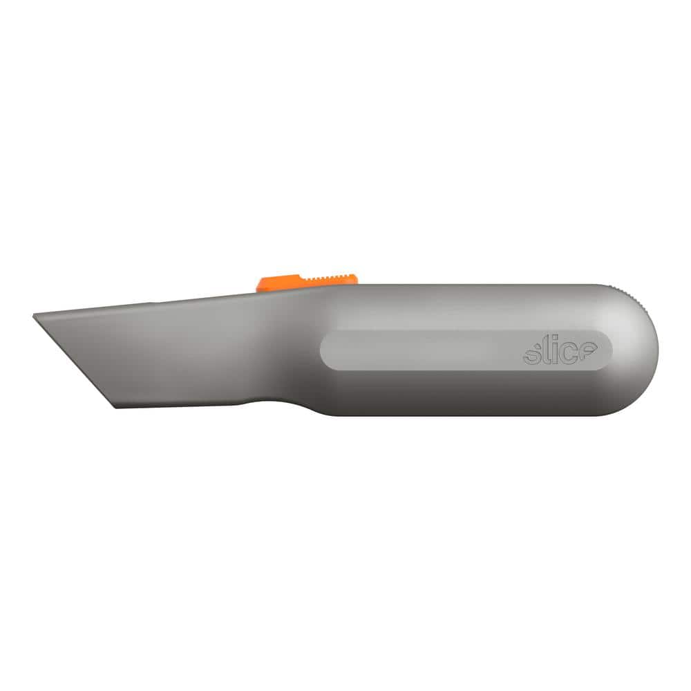 Slice 10490 Utility Knife | Finger Friendly Blade, 3 Cutting Depths, Heavy Metal Handle | Comfortable Grip & Blade Garage
