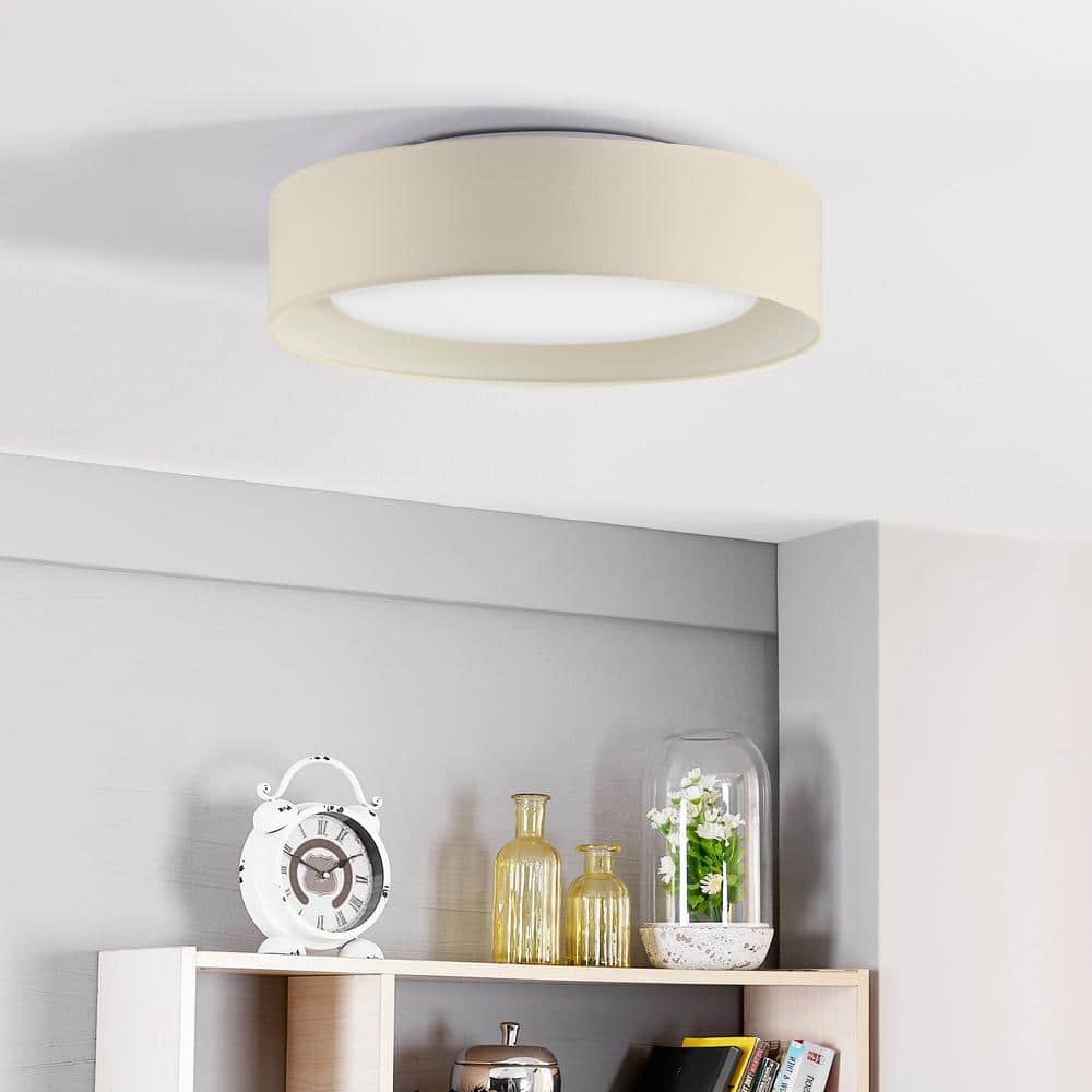 Naomi 15.75 in. Beige Flush Mount Lighting Fixture