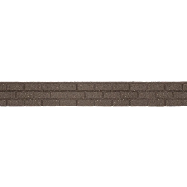 Vigoro 4 ft. x 6 in. x 0.75 in. Brown Rubber Bricks Border Edging ...