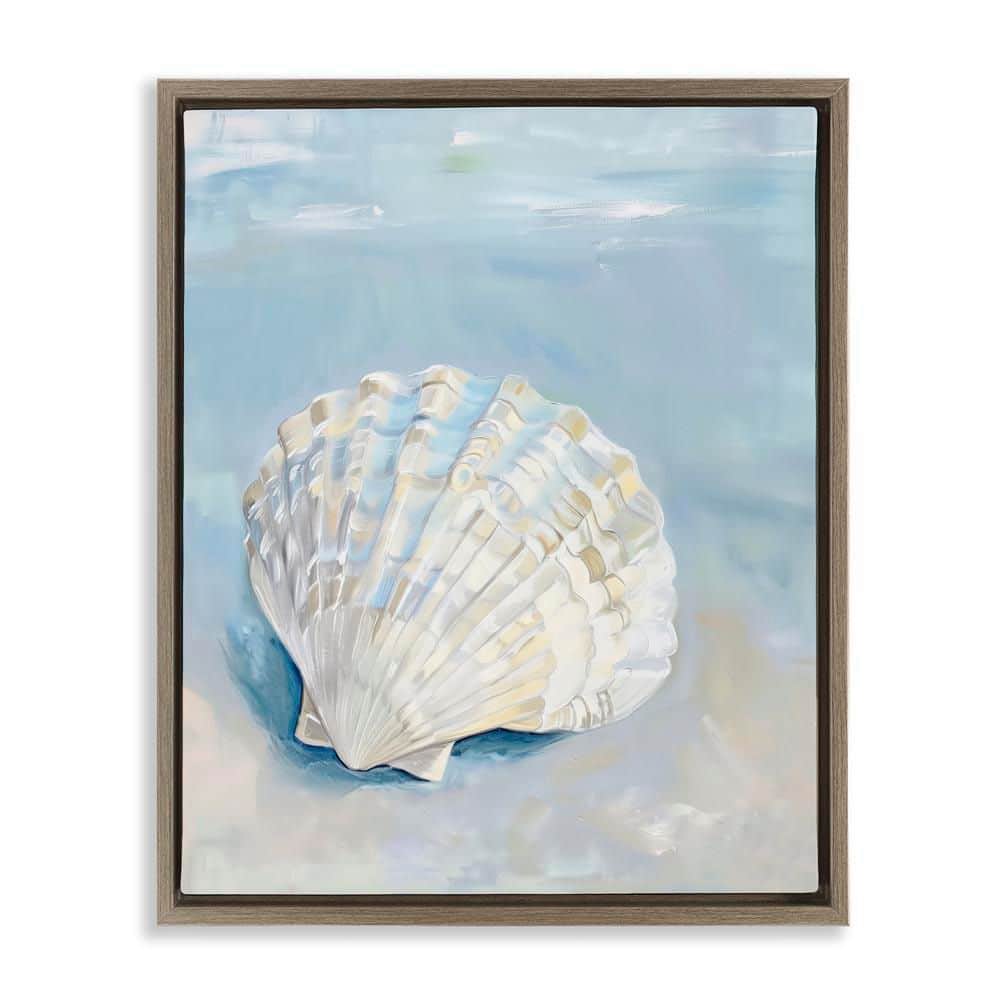 Coastal Scallop Clam by Arlington Prints Brown Floater Frame Animal Graphic Art Print 21 in. x 17 in. price history on PriceWatchPro