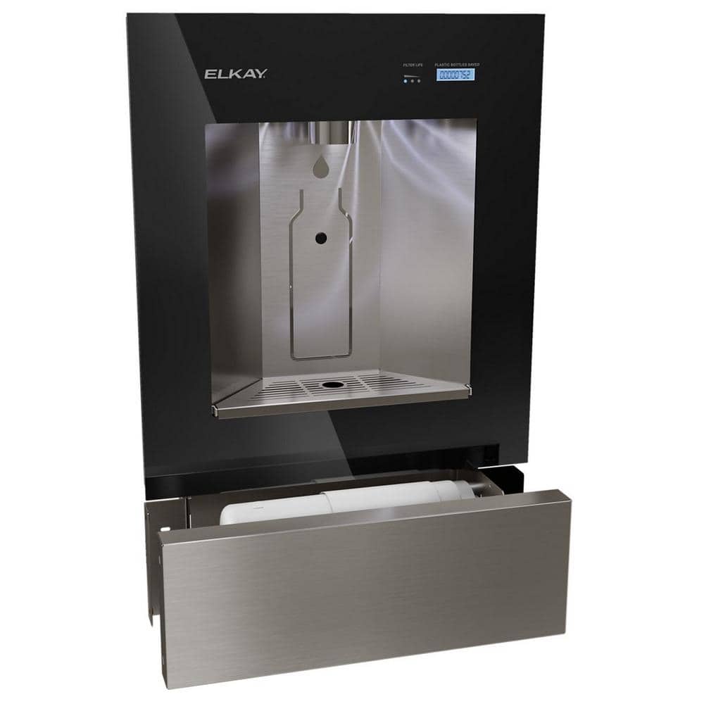 Midnight Black Stainless Steel Built-in Filtered Water Dispenser