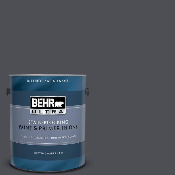 BEHR ULTRA 1 gal. #UL260-1 Cracked Pepper Satin Enamel Interior Paint and Primer in One