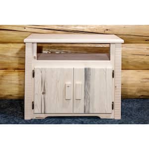 Homestead Collection Unfinished Pine Storage Cabinet/Utility Stand with Shelf and Cabinet, Ready to Finish