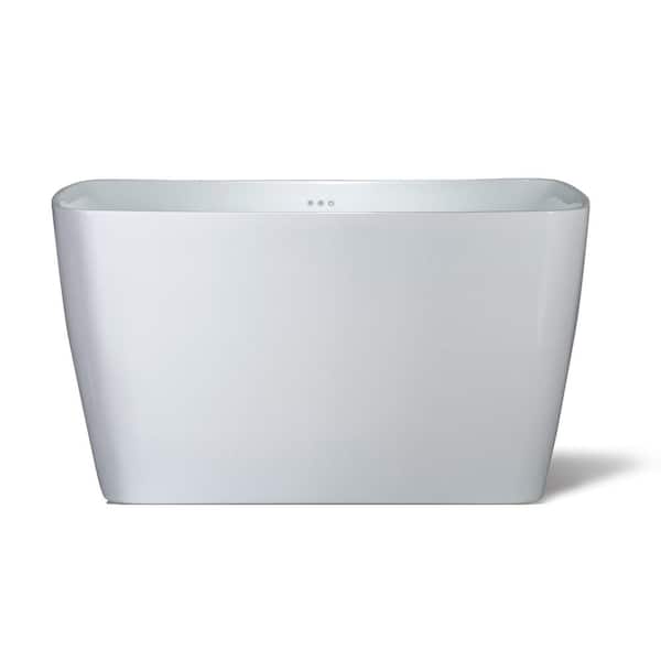WOODBRIDGE Cube 48 in. x 27.5 in. Pre-Molded Seat Air Bathtub with Reversible Drain in White with Oil Rubbed Bronze