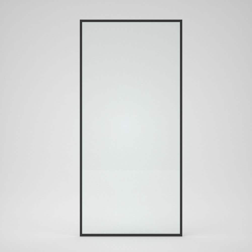 Zen 34 in. W x 72 in. H Fixed Framed Shower Door in Matte Black Finish with Clear Glass price history on PriceWatchPro