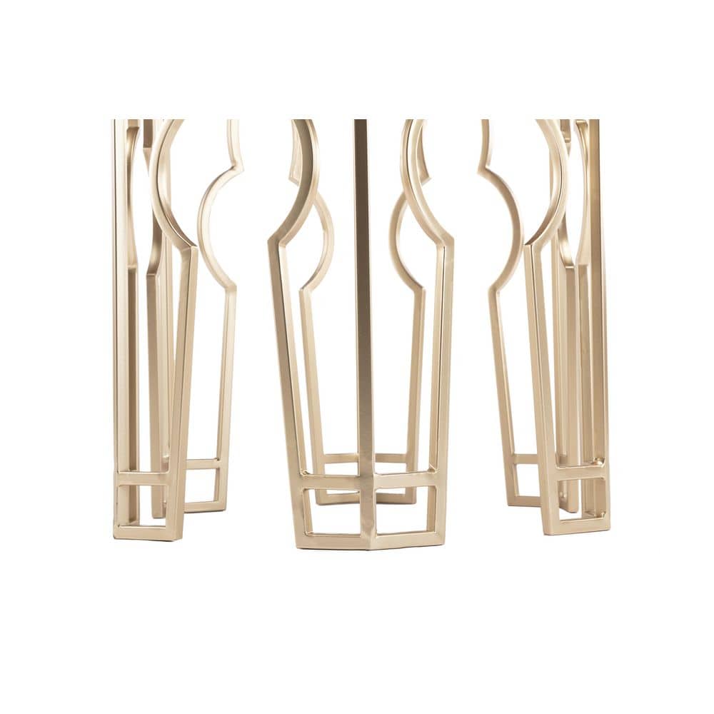 Genevieve Gold & Natural Fir Wood Round Nesting Tables