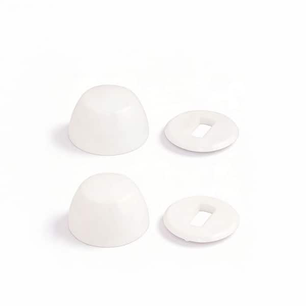 Toilet Bowl Bolt Cap 2 Piece Nylon Cover Set for 1/4 in. and 5/16 in. Toilet Bolts and Nuts, Easy to Install