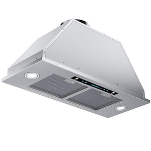 28 in. 600CFM Convertible Built in/Insert Range Hood with Gestures, Touch Control,LED Lights, 4-Speed in Stainless Steel