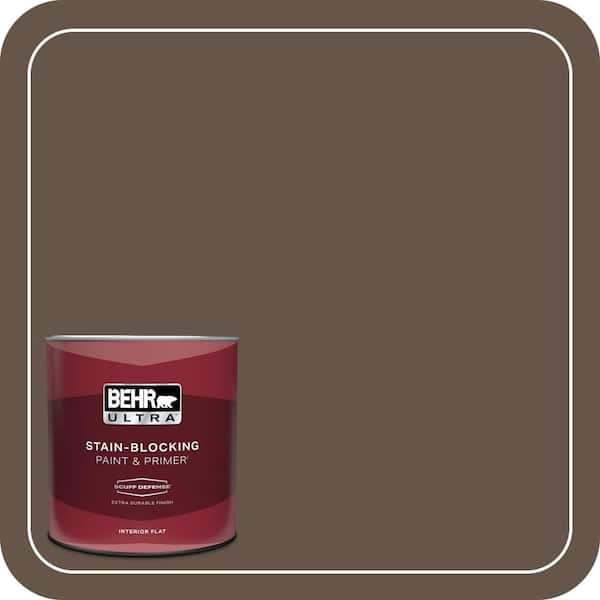 BEHR ULTRA 1 qt. #N220-7 Cavalry Brown Extra Durable Flat Interior Paint & Primer