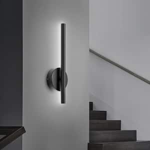 Bailey Contemporary 1-Light Matte Black 6000K Cool White Light Wall Sconce
