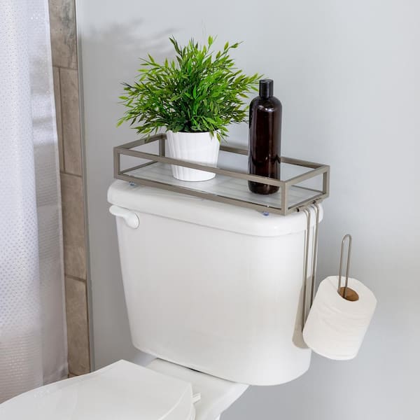 Vanity Tray + Toothbrush Holder, Bathroom Tray Toilet Tank Storage Tray