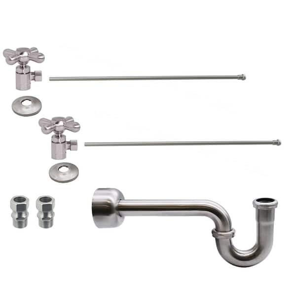 Pedestal Lavatory Supply Kit in Satin Nickel