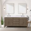 Lexora Fossa 72 in W x 22 in D Grey Oak Double Bath Vanity and Carrara ...