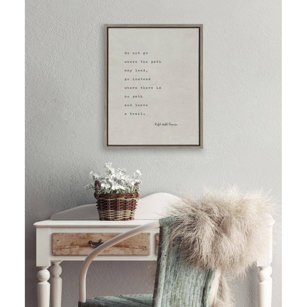 Gray Framed Canvas with Emerson Quote for Nursery