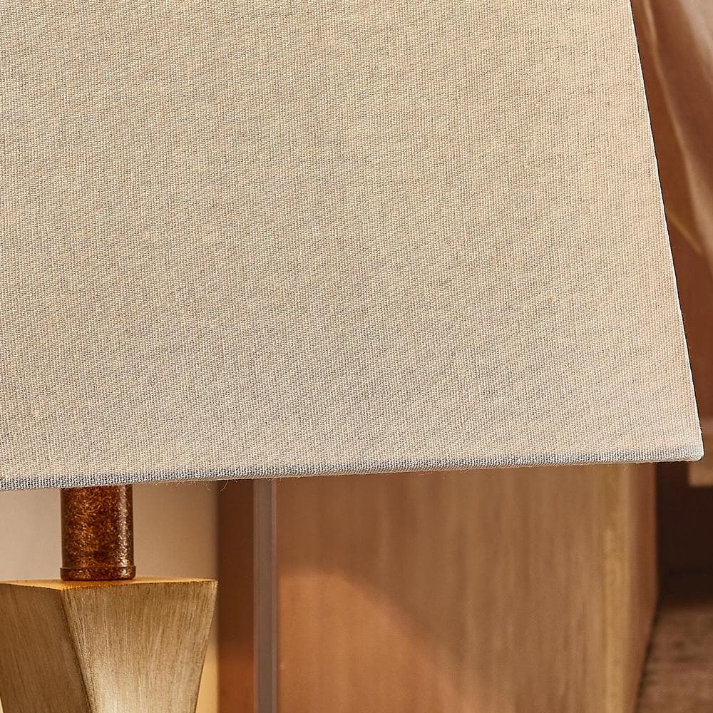 27" Distressed Gold Spiral Base Table Lamp Set with Fabric Shades
