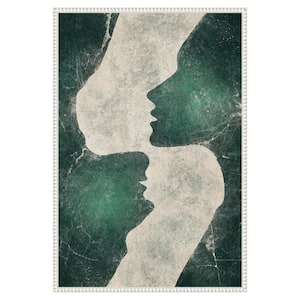 "Emerald Love" by Ema Paraschiv 1 Piece Floater Frame Giclee Abstract Canvas Art Print 33 in. x 23 in .