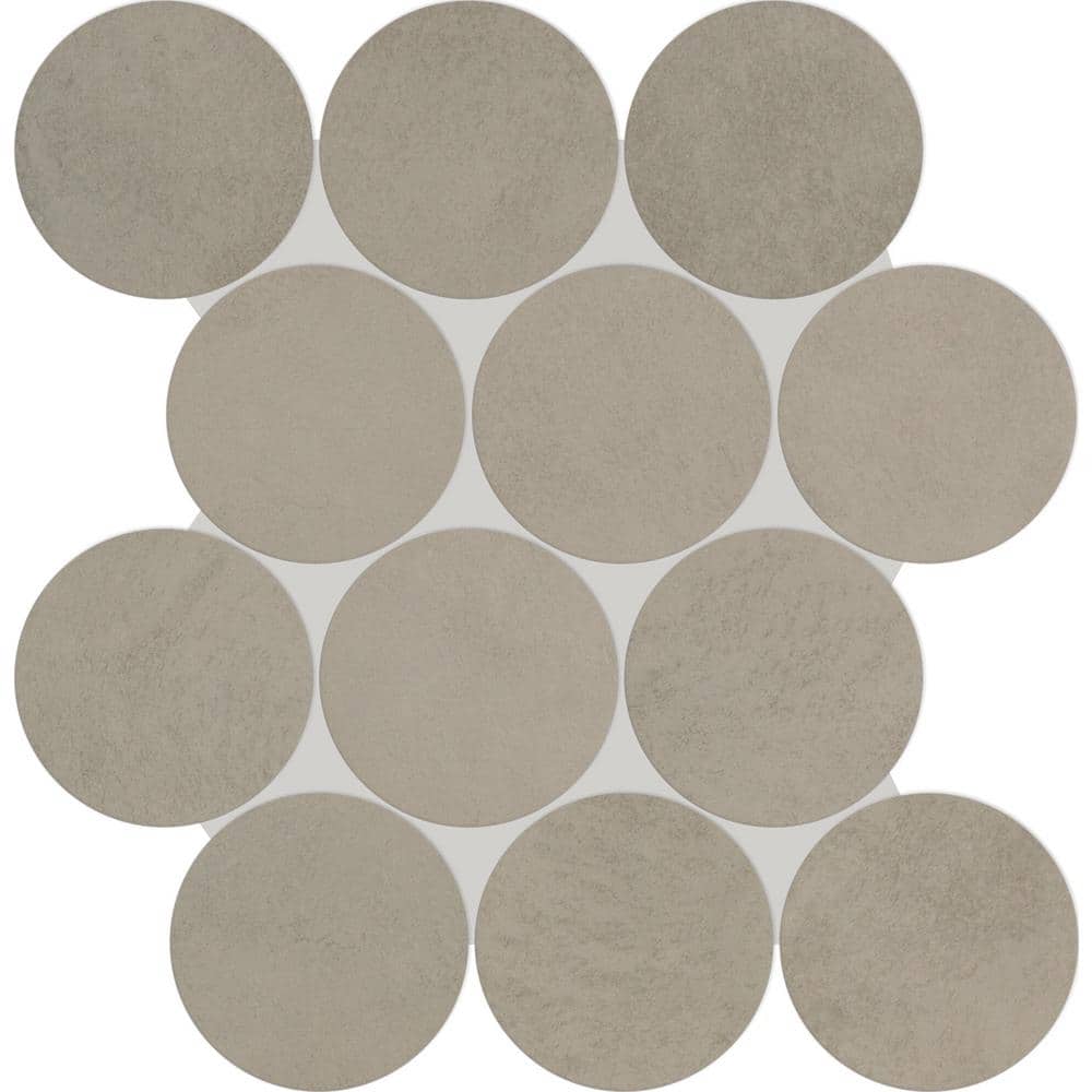 Indoterra Riverbed 3-1/4 in. x 3-1/4 in. Matte Porcelain Concrete Look Circle Mosaic Tile Sample price history on PriceWatchPro