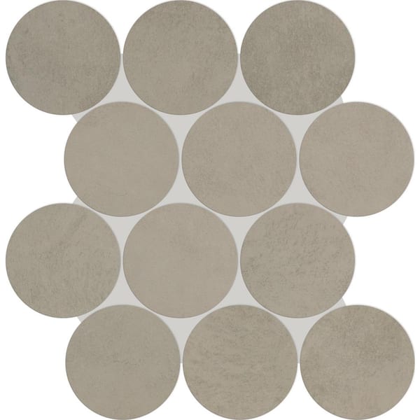 Daltile Indoterra Riverbed 13 in. x 13 in. Matte Porcelain Concrete Look Circle Mosaic Tile (4.79 sq. ft./Case)