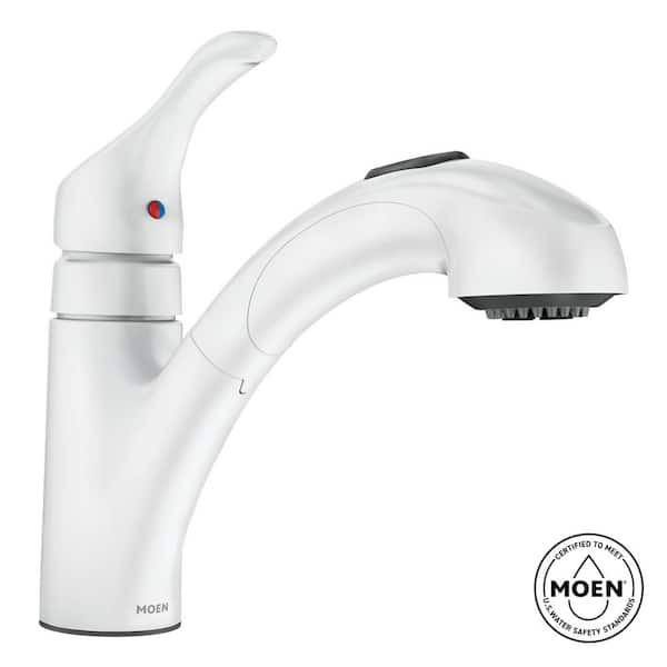 Renzo Single-Handle Pull-Out Sprayer Kitchen Faucet in Glacier