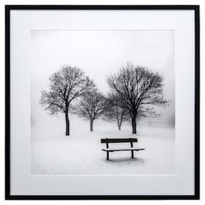 "Winters Morning Fog III" Black Frame Photography Wall Art 40 in. x 40 in.