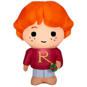 3 ft. Tall x 1.6 ft W Christmas Inflatable Airblown-Ron Weasley with Ornament and Present